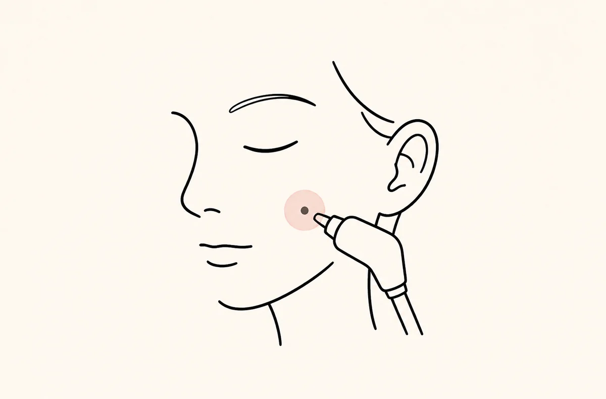 특수부위와 난치성 점 제거를 표현한 의료 일러스트