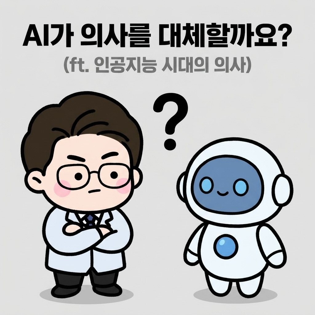 Photo by 점문가/장인이 on June 11, 2026. May be a doodle of text that says '.가 의사를 대체할까요? (ft. 인공지능 시대의 의사) ?'.