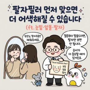 Photo by 점문가/장인이 on July 05, 2026. May be a doodle of pie and text that says '팔자필러 먼저 맞으면 더 어색해질 수 있습니다 (ft.눈밑•앞볼·팔자) 앞볼 팔자) (ft. 눈밑 원장님, 팔자주름만 결론부터 말씀드리면, 채워주세요. 팔자만 보면 안 됩니다. 순서가 더 중요할 때가 있거든요. facial balance facialbalancechart chart 눈밑 앞볼 팔자'.