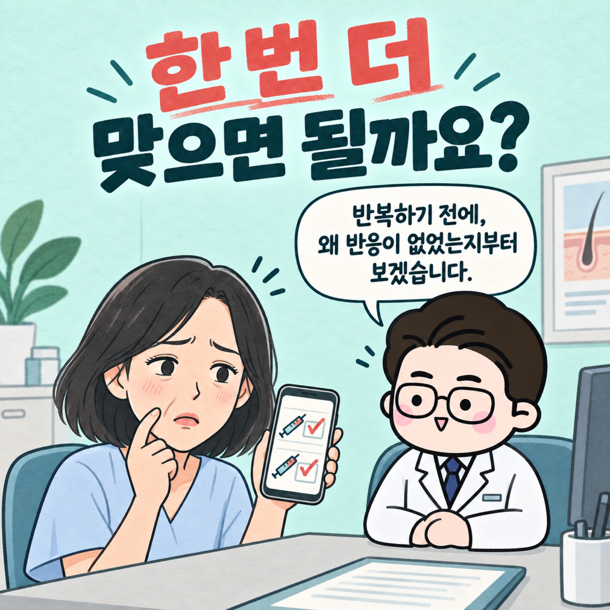 한 번 더 맞으면 될까요? 반복하기 전에, 왜 반응이 없었는지부터 보겠습니다.