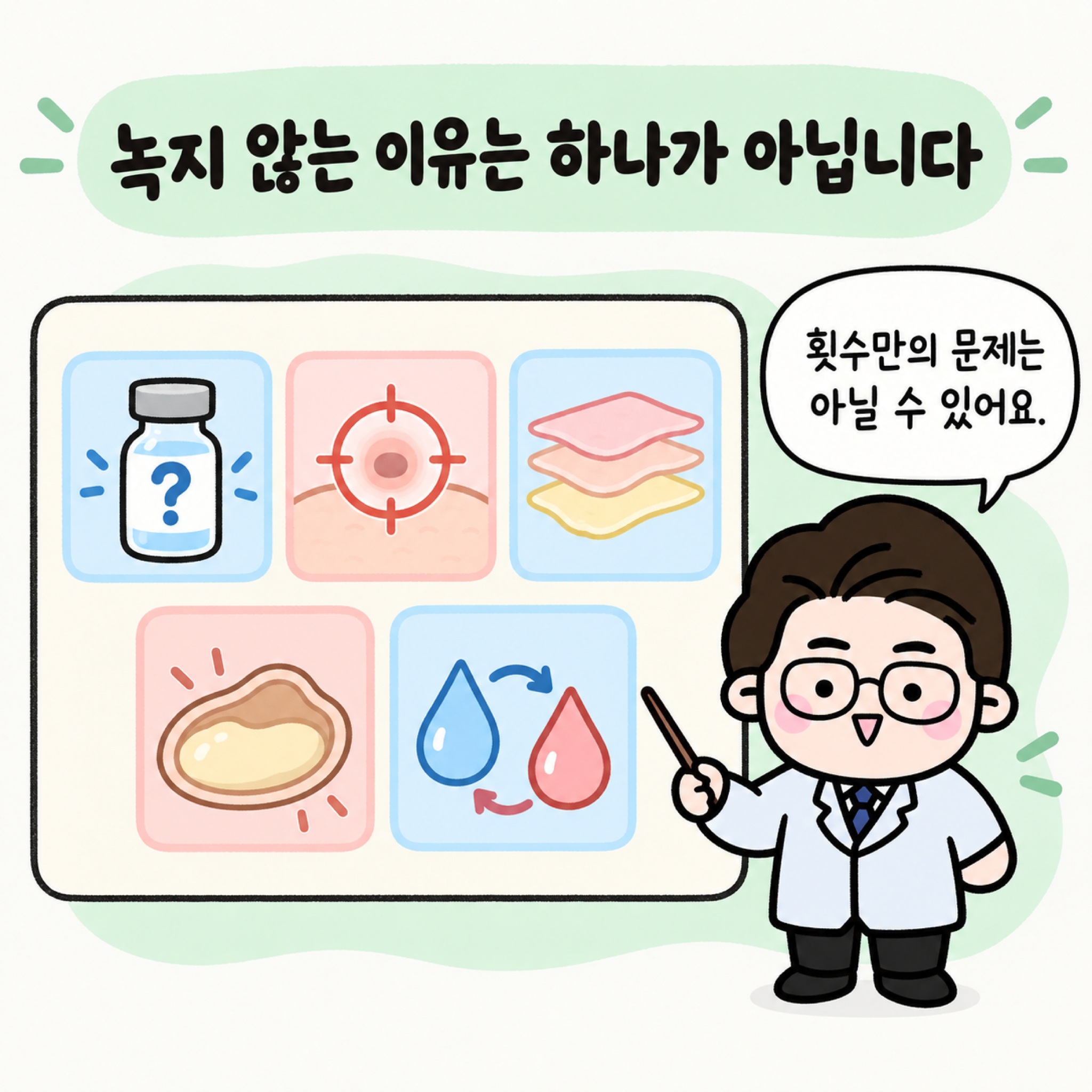 녹지 않는 이유는 하나가 아닙니다. 횟수만의 문제는 아닐 수 있어요.