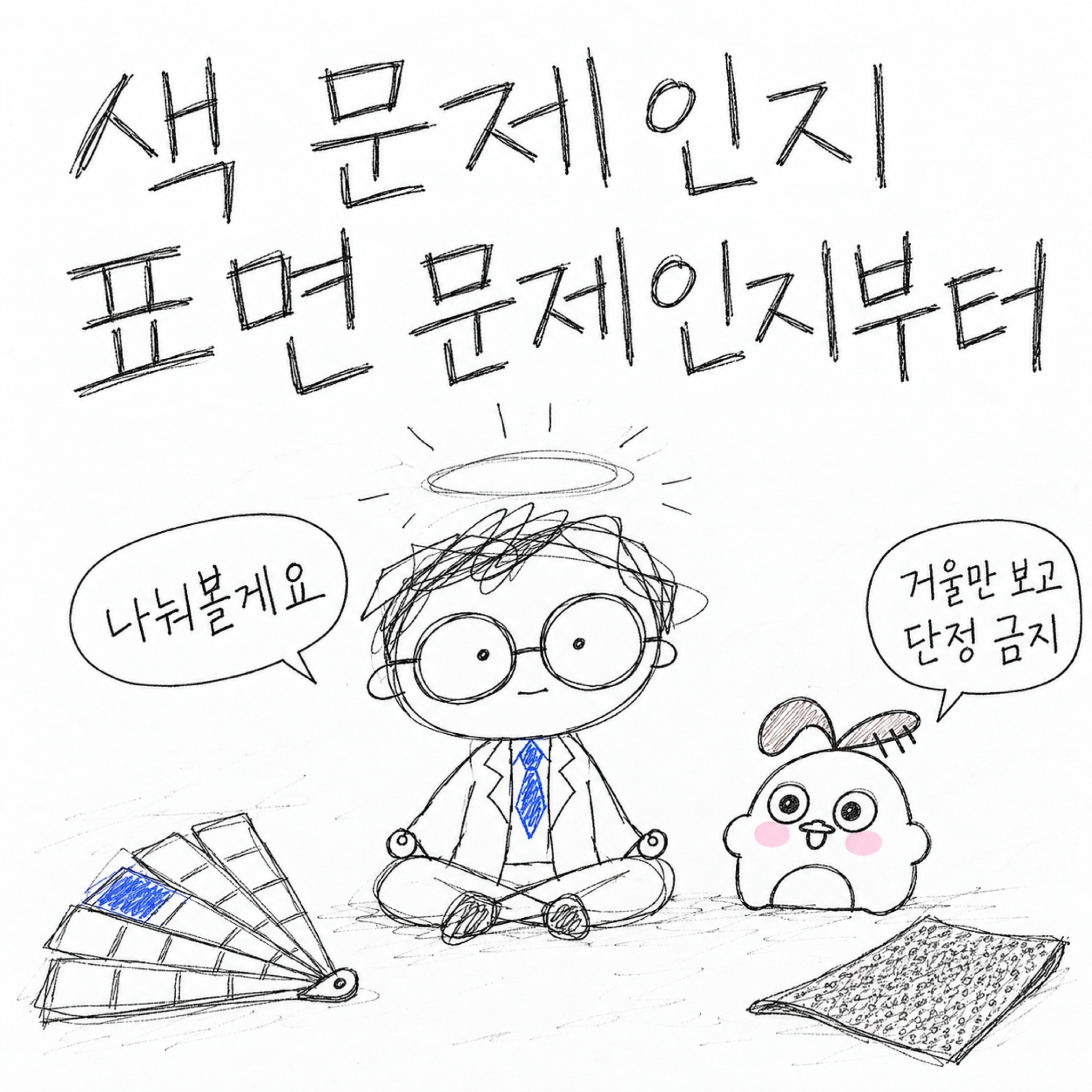 색 문제인지 표면 문제인지부터. 나눠볼게요. 거울만 보고 단정 금지.