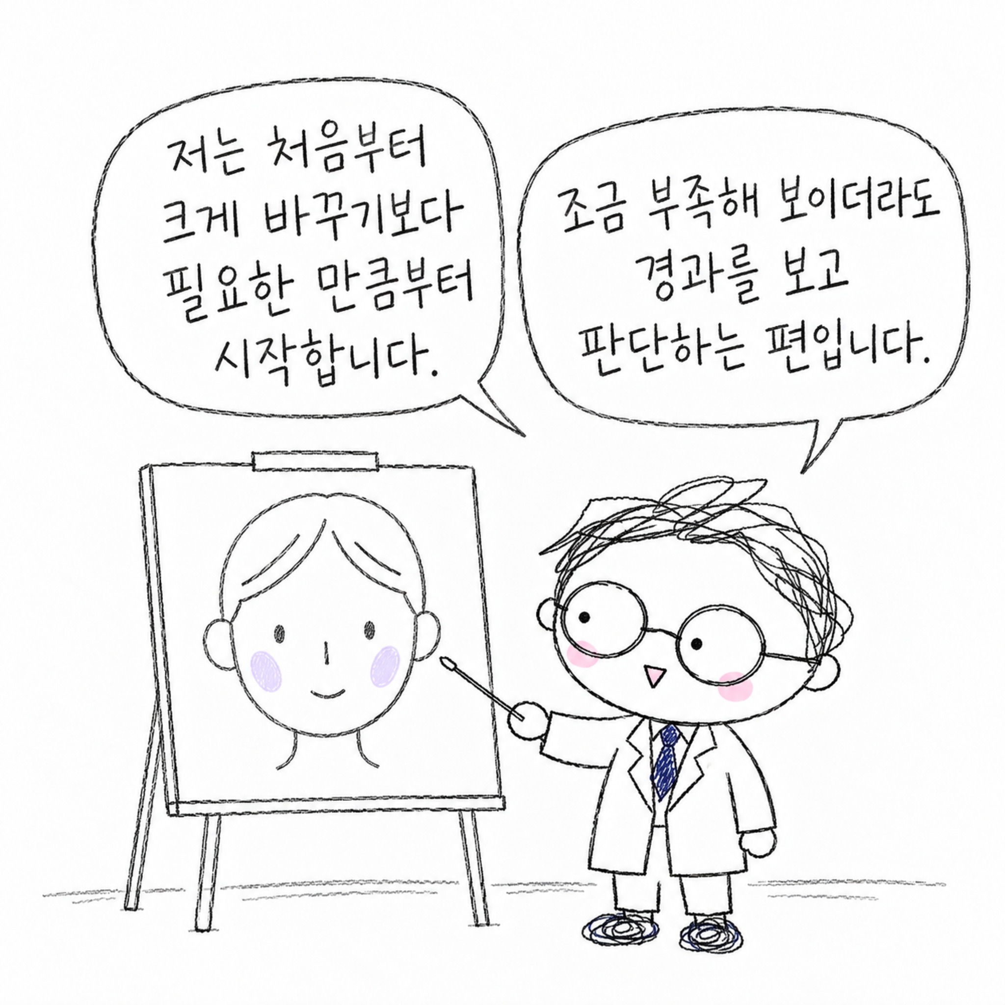 저는 처음부터 크게 바꾸기보다 필요한 만큼부터 시작합니다. 조금 부족해 보이더라도 경과를 보고 판단하는 편입니다.