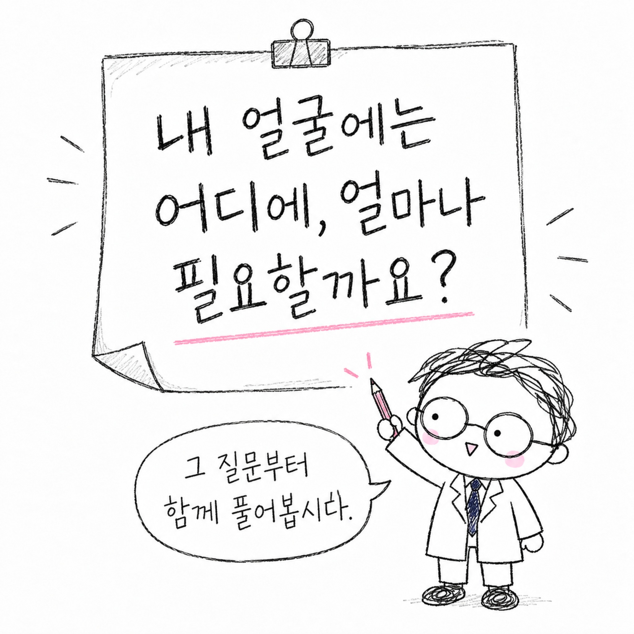 내 얼굴에는 어디에, 얼마나 필요할까요? 그 질문부터 함께 풀어봅시다.