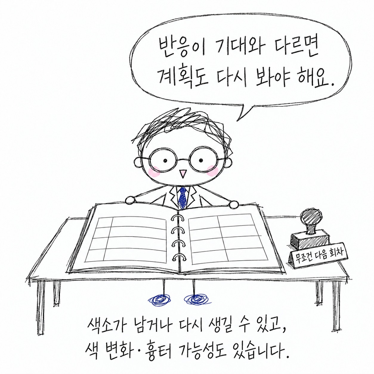 반응이 기대와 다르면 계획도 다시 봐야 해요. 색소가 남거나 다시 생길 수 있고, 색 변화·흉터 가능성도 있습니다.