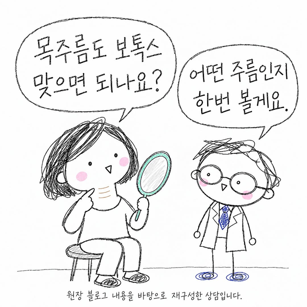 목주름도 보톡스 맞으면 되나요? 어떤 주름인지 한번 볼게요.
