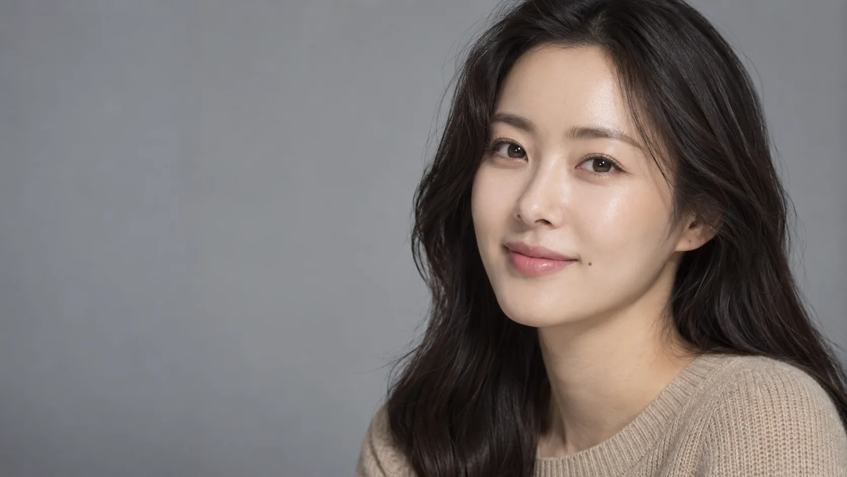 입가 옆 볼에 작은 매력점이 있는 여성의 측면 모습